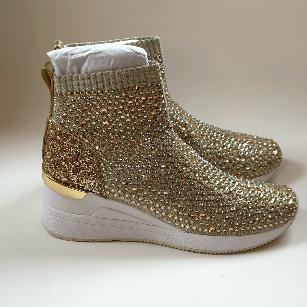 Michael Kors Skyler Boot Pale Gold Sneakers Size 9